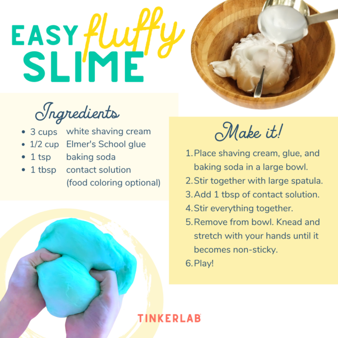 Easy 4-ingredient Fluffy Slime - TinkerLab